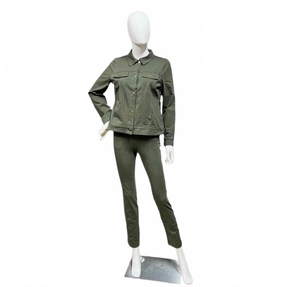 NEW HABITAT women's stonewash knit jean jacket in forest